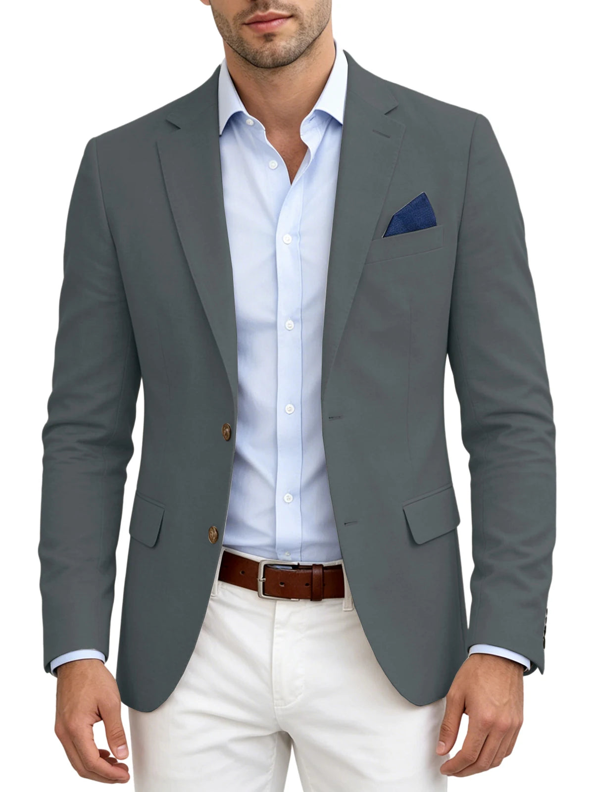 Blazer homme en lin mélangé, 2 boutons – CLEVI Paris
