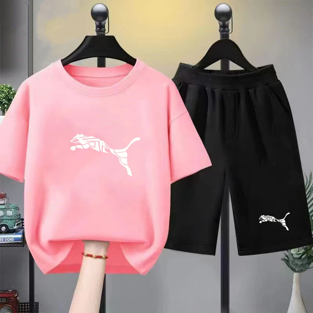 Ensemble enfant T-shirt et short imprimé été – CLEVI Paris