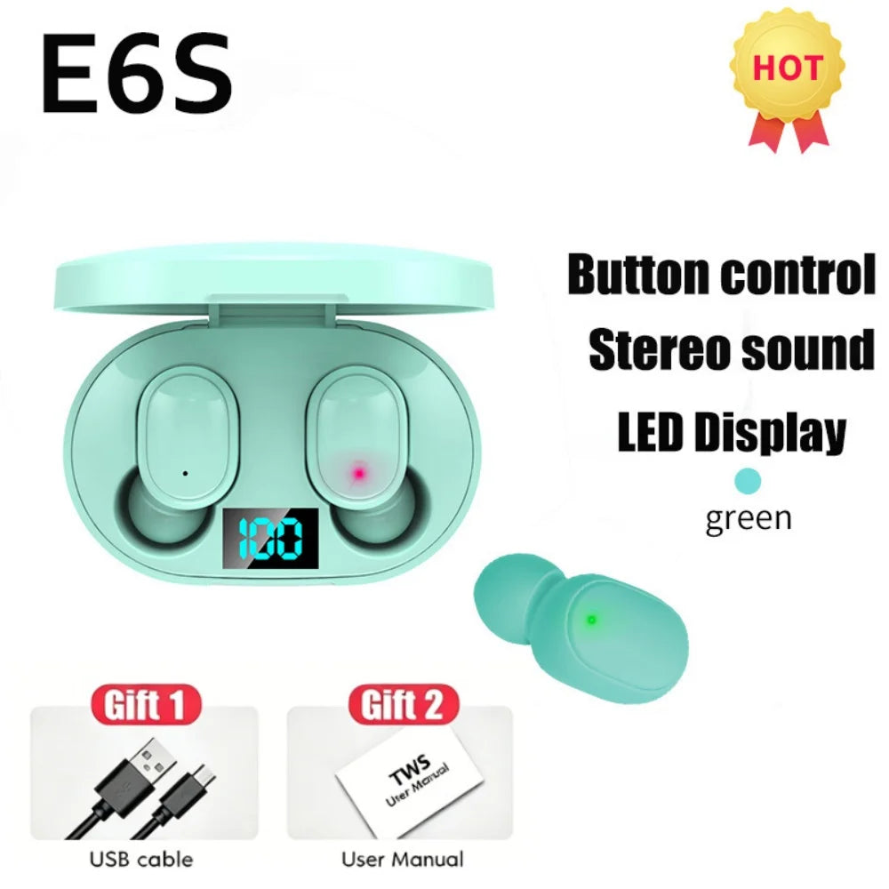 Écouteurs TWS E6S Bluetooth HiFi Affichage LED ANC – CLEVI Paris