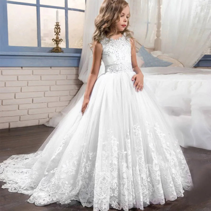 Robe cérémonie fille en dentelle LP-231 – CLEVI Paris