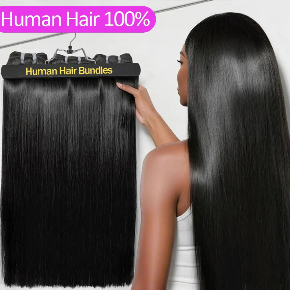 Extensions Bone Straight Cheveux Péruviens Vierges 15A – Bundles 1/2/3/4 Pcs – CLEVI Paris