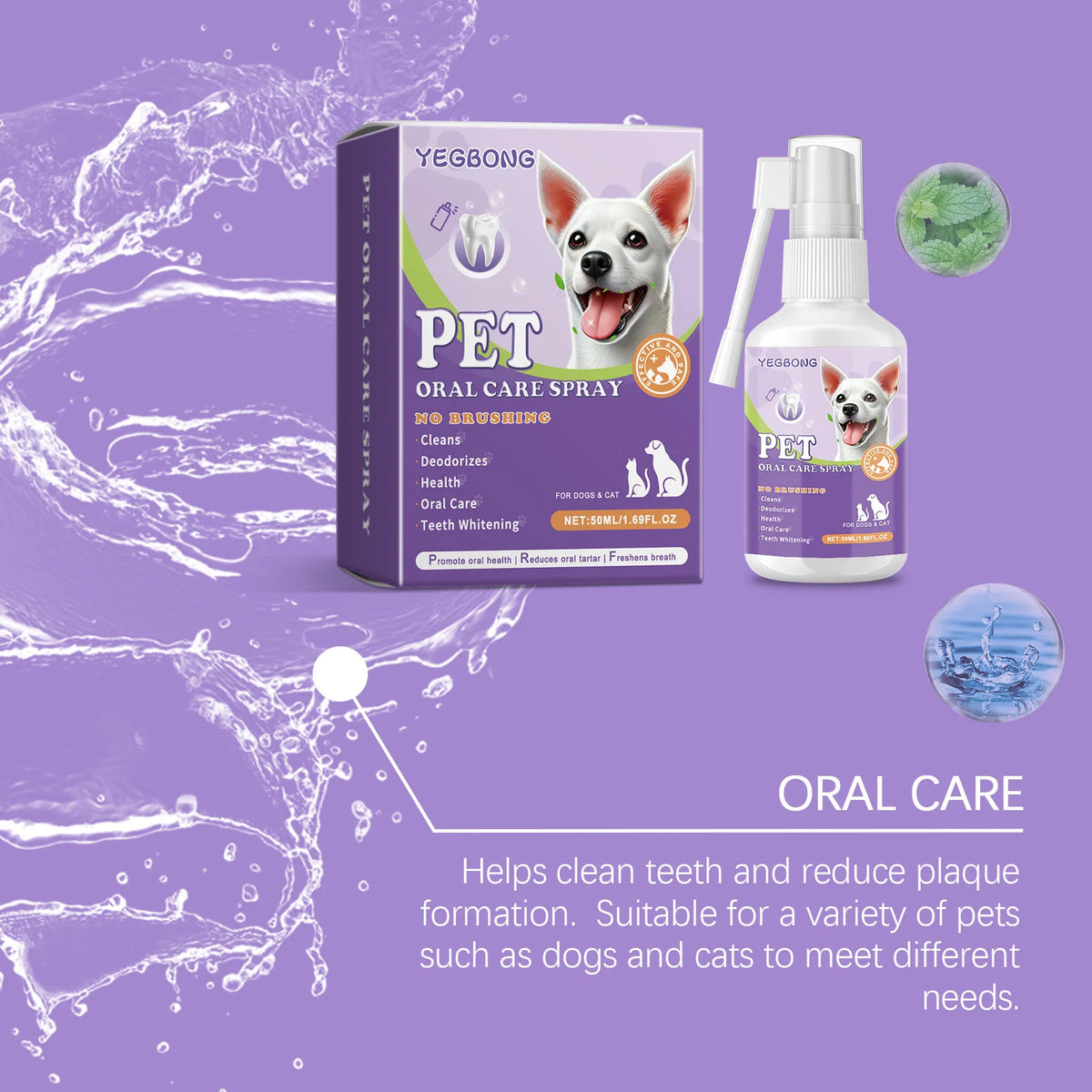 Spray buccal chien et chat 50 ml – CLEVI Paris