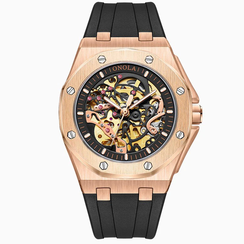 ONOLA Montre Automatique Homme Squelette Sport Silicone Étanche Multicolore – CLEVI Paris