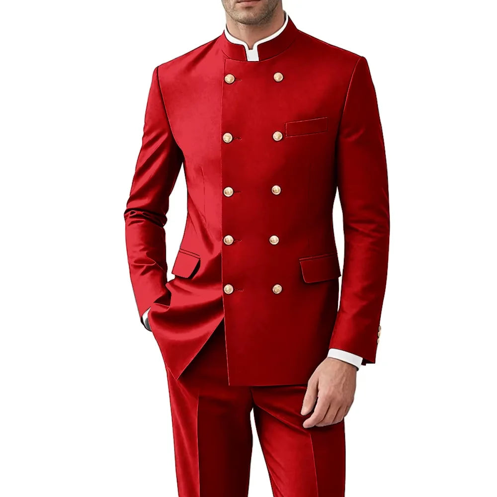 Costume Col Mandarin Homme Croisé – CLEVI Paris