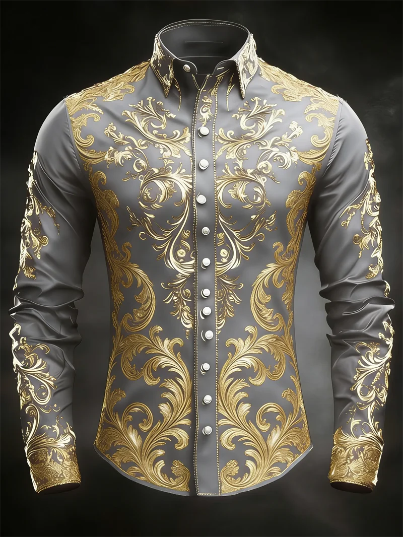Chemise Homme Imprimé Branche 3D – CLEVI Paris