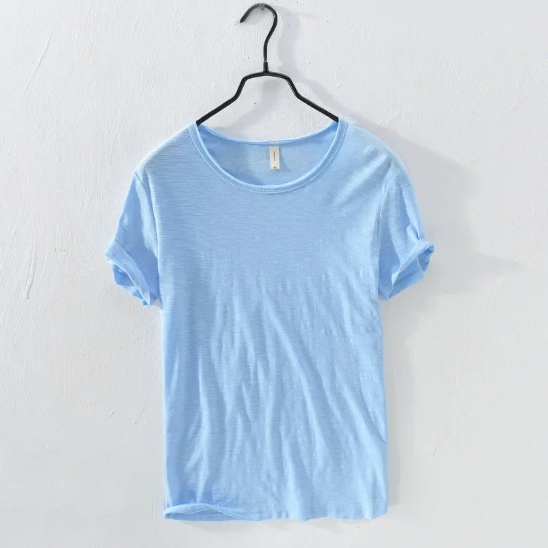 T-Shirt Homme Basique 100% Coton Col Rond Slim Fit Respirant Printemps Été M-3XL – CLEVI Paris