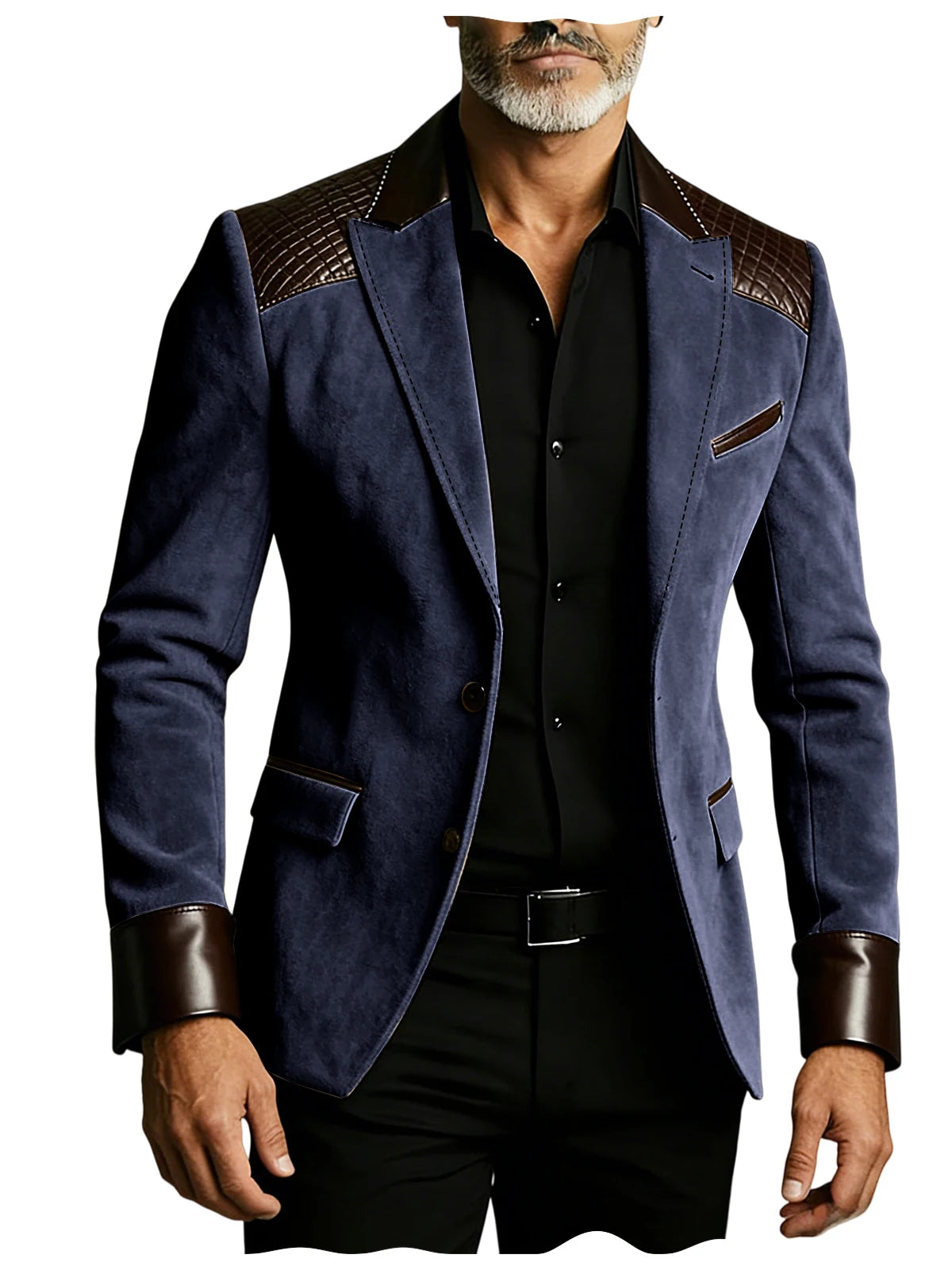 Blazer homme ajusté à détails crocodile – CLEVI Paris