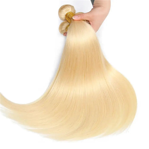 Bundles Cheveux Humains Lisses Blonde Miel 613 Très Longues TAHIKIE – CLEVI Paris