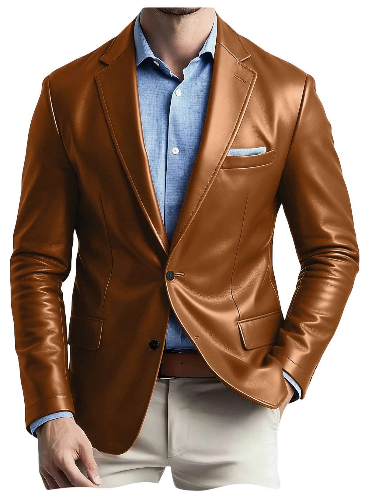 Blazer en similicuir pour homme – CLEVI Paris