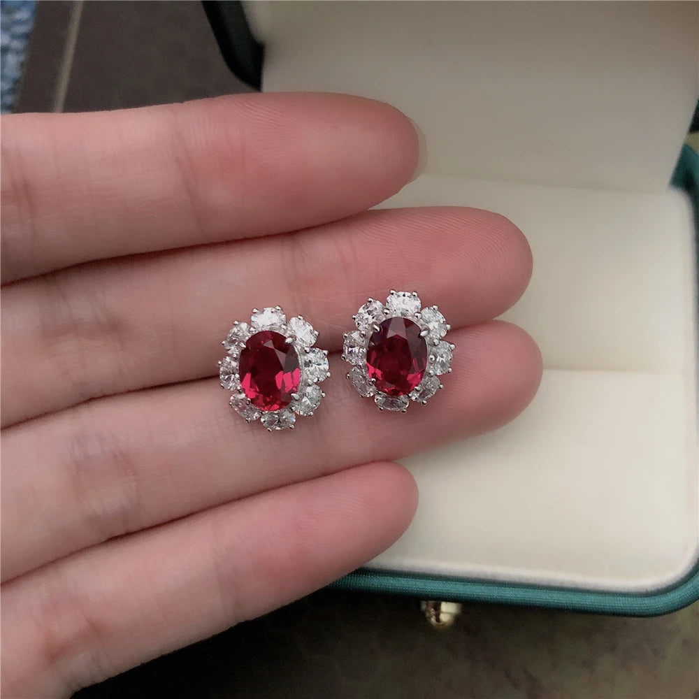 Boucles d'Oreilles Rubis Or Blanc 18K – CLEVI Paris