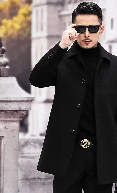 Manteau homme YOLANFAIRY en laine mélangée – CLEVI Paris