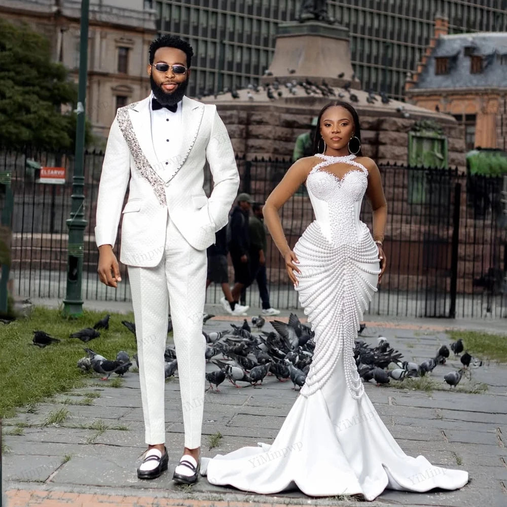 Robe de mariée sirène à perles – CLEVI Paris