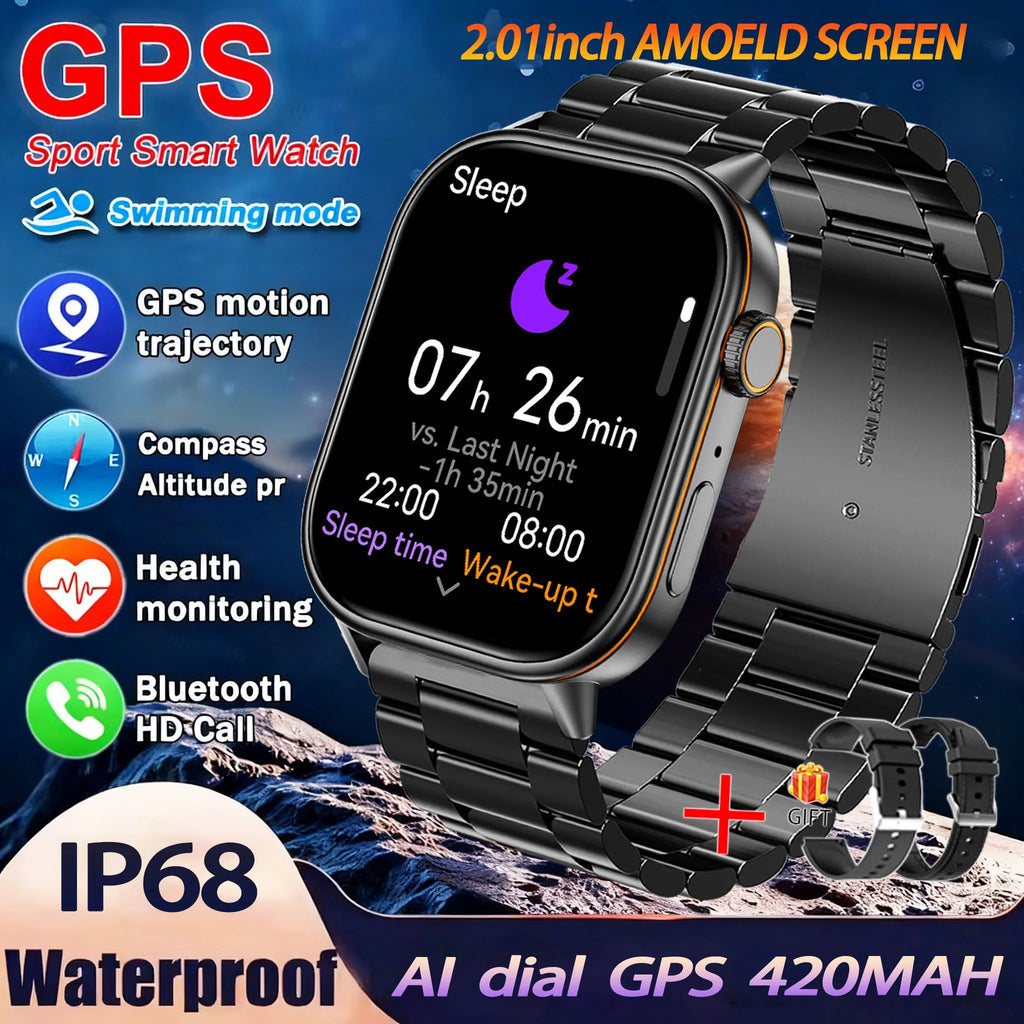 Montre GPS QX17 AMOLED 2,01″ sport – CLEVI Paris