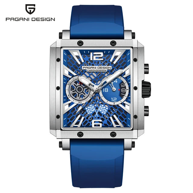Montre Homme Quartz Racing Multifonction Boîtier Rectangle Pagani Design PD-1725 – CLEVI Paris