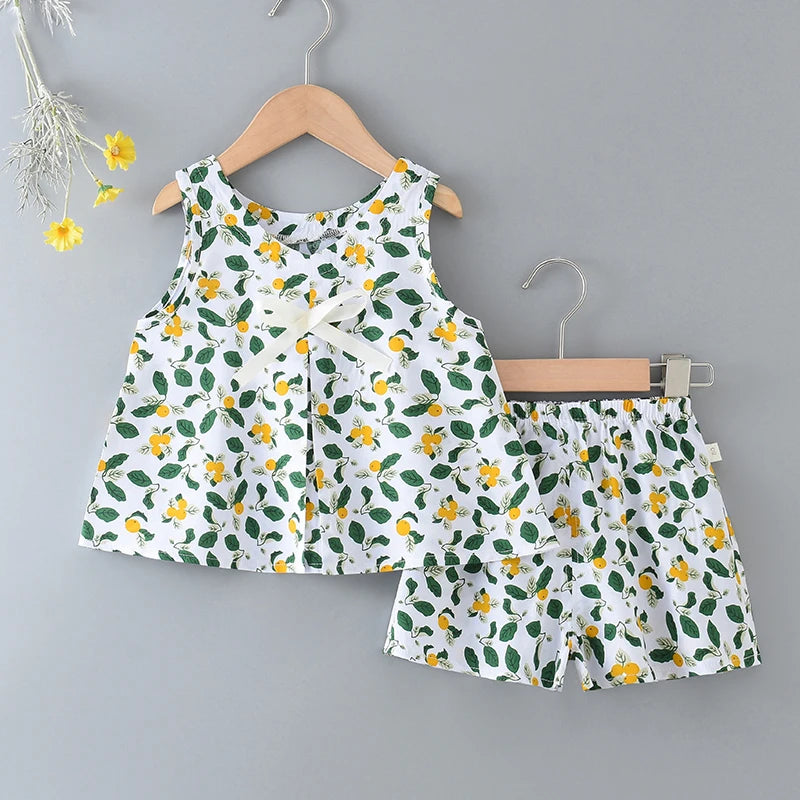 Ensemble fille sans manches en viscose – CLEVI Paris