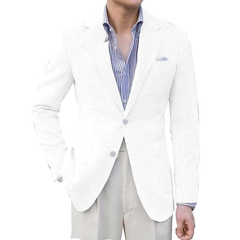 Blazer homme seersucker rayé – CLEVI Paris