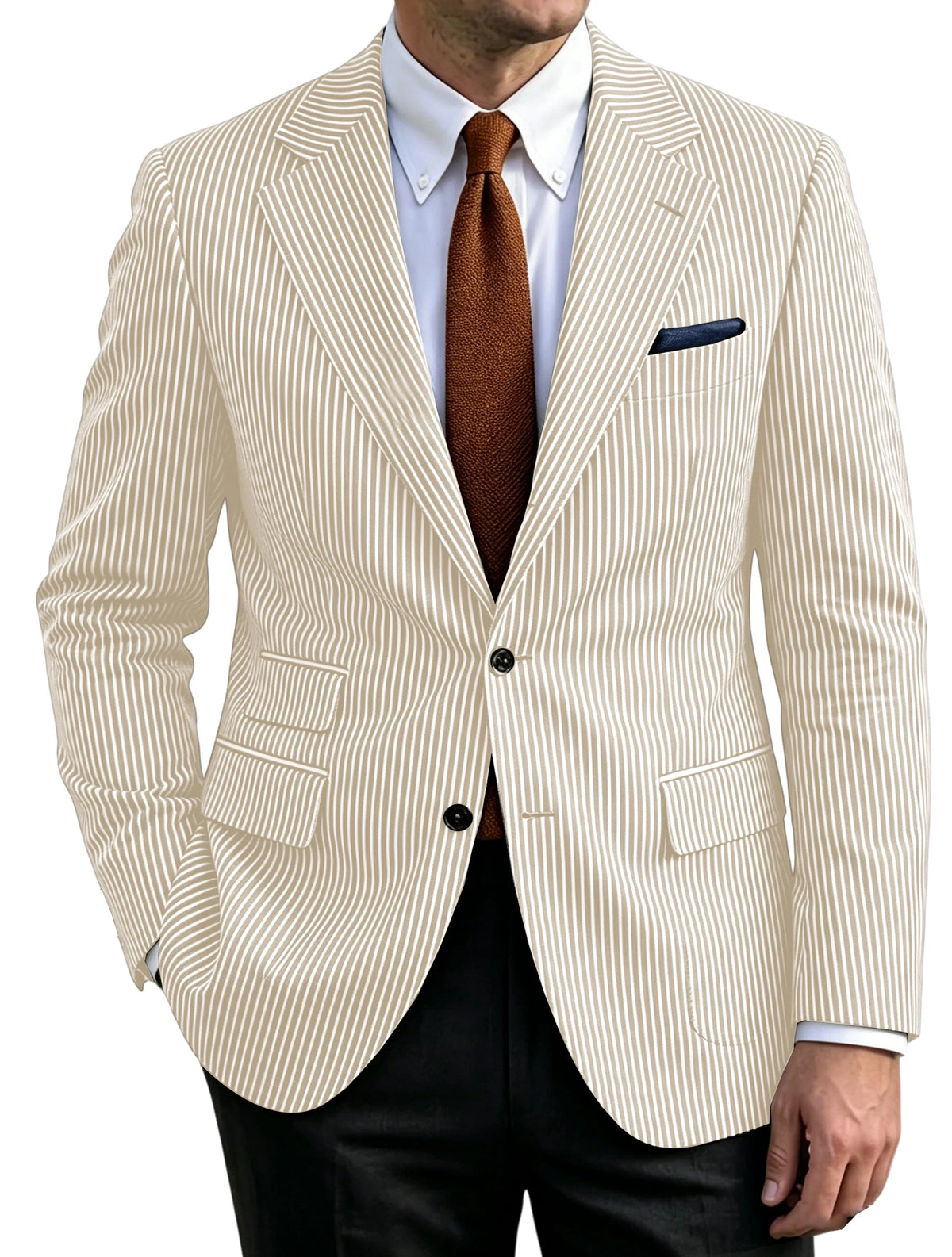Blazer rayé homme en coton – CLEVI Paris