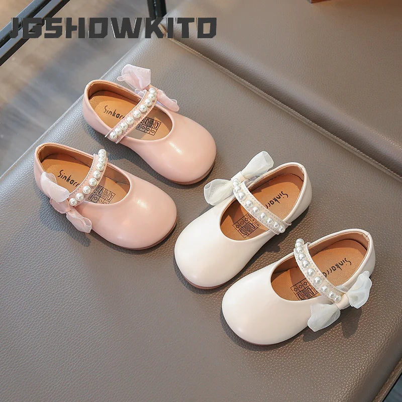Chaussures fille à perles et nœud – CLEVI Paris
