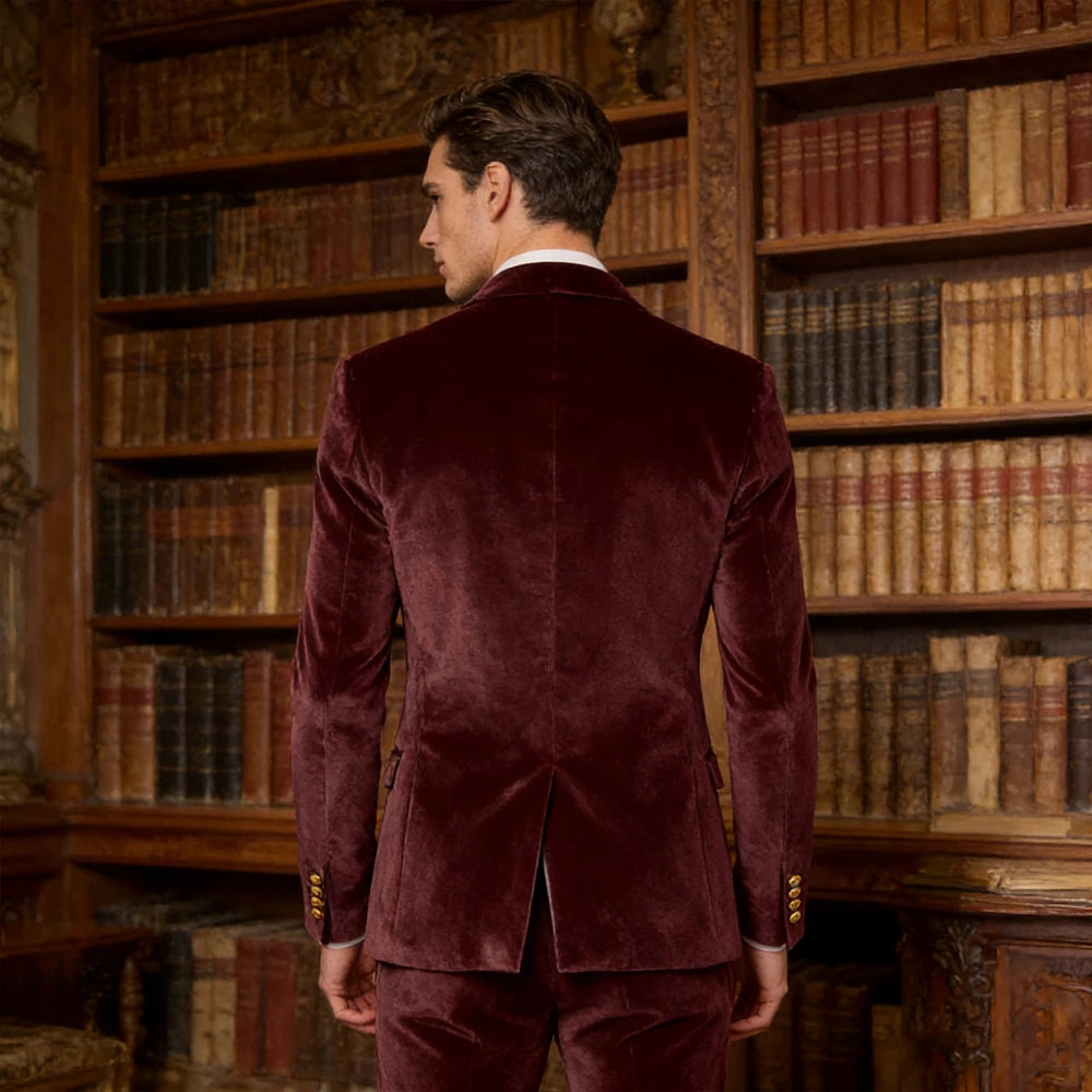 Blazer velours homme à bouton doré – CLEVI Paris