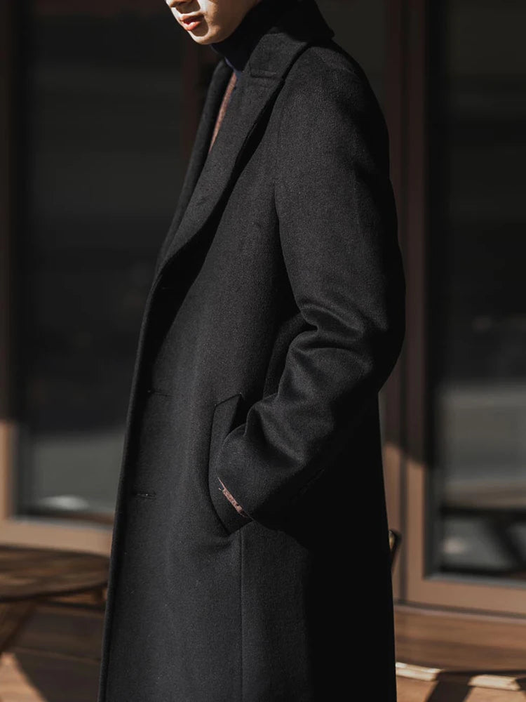 Manteau long noir homme – CLEVI Paris
