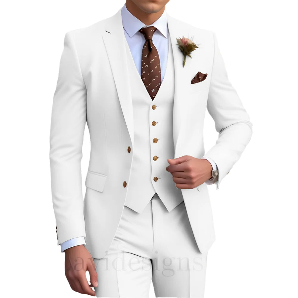 Costume homme 3 pièces, coupe droite plissée – CLEVI Paris