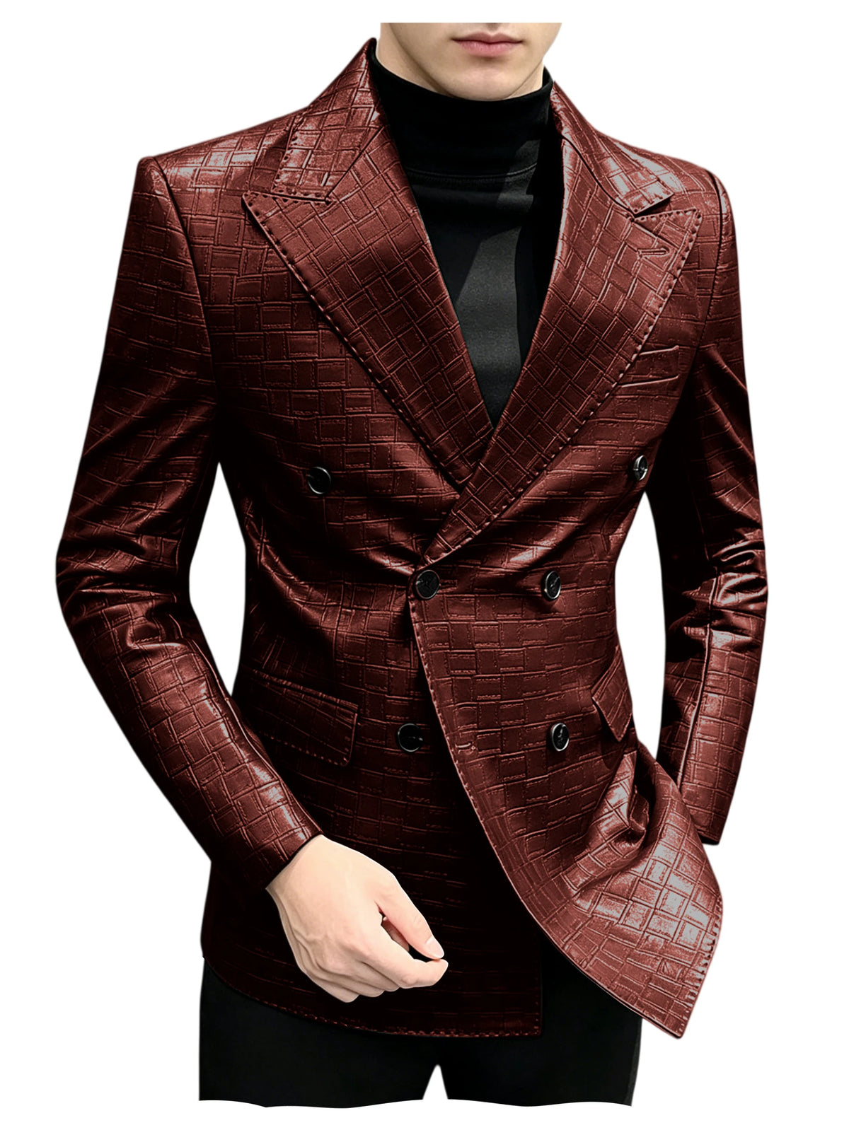 Blazer similicuir homme effet croco – CLEVI Paris