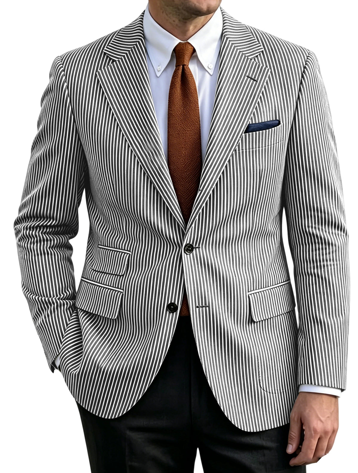Blazer rayé homme en coton – CLEVI Paris