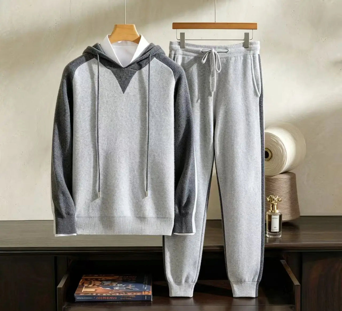 Ensemble homme cachemire bicolore – CLEVI Paris