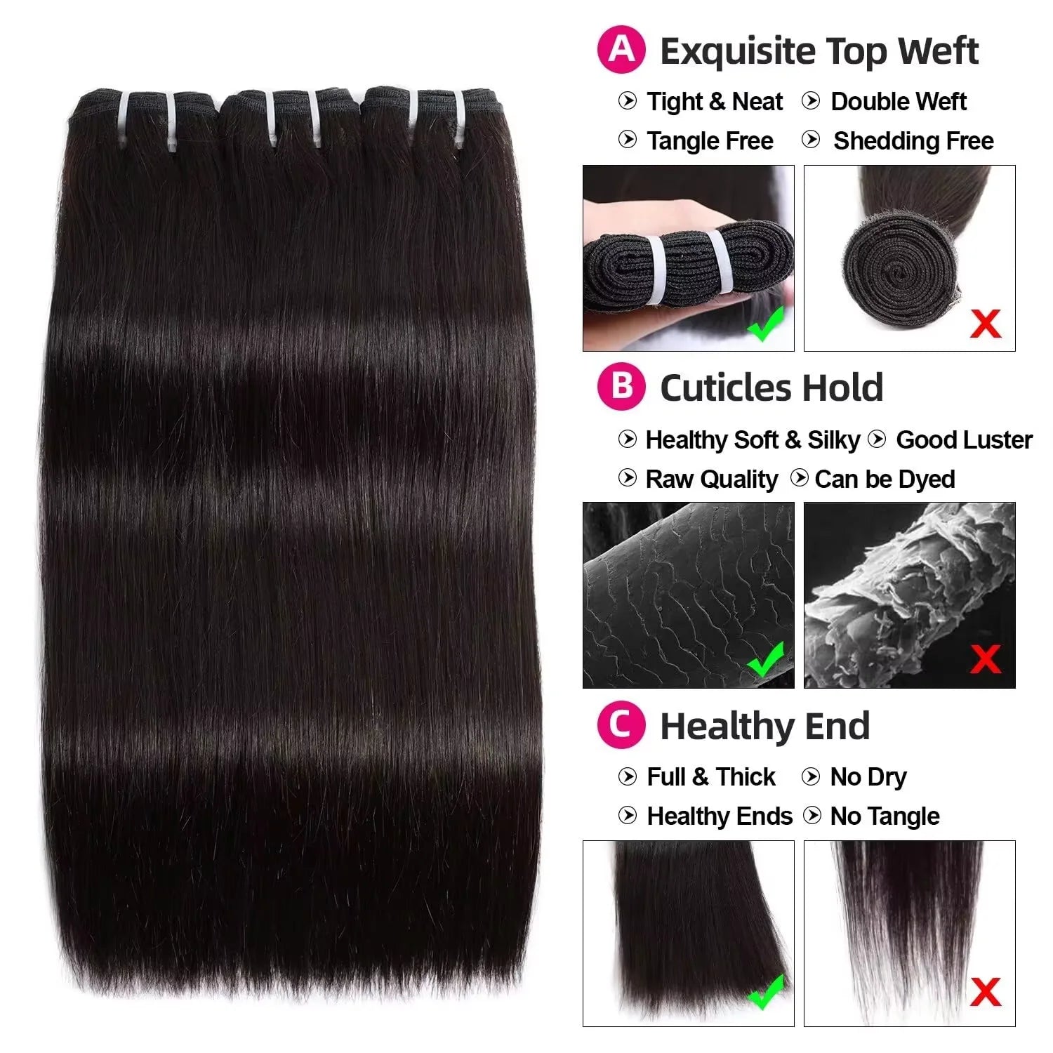 Extensions Cheveux Humains Body Wave & Straight Remy – CLEVI Paris