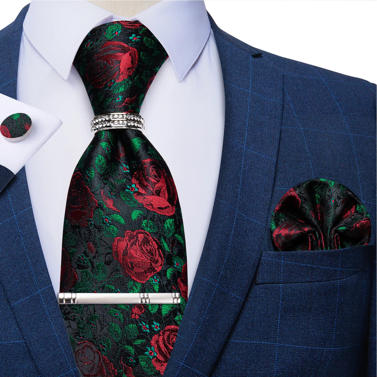 Cravate homme florale avec pince – CLEVI Paris