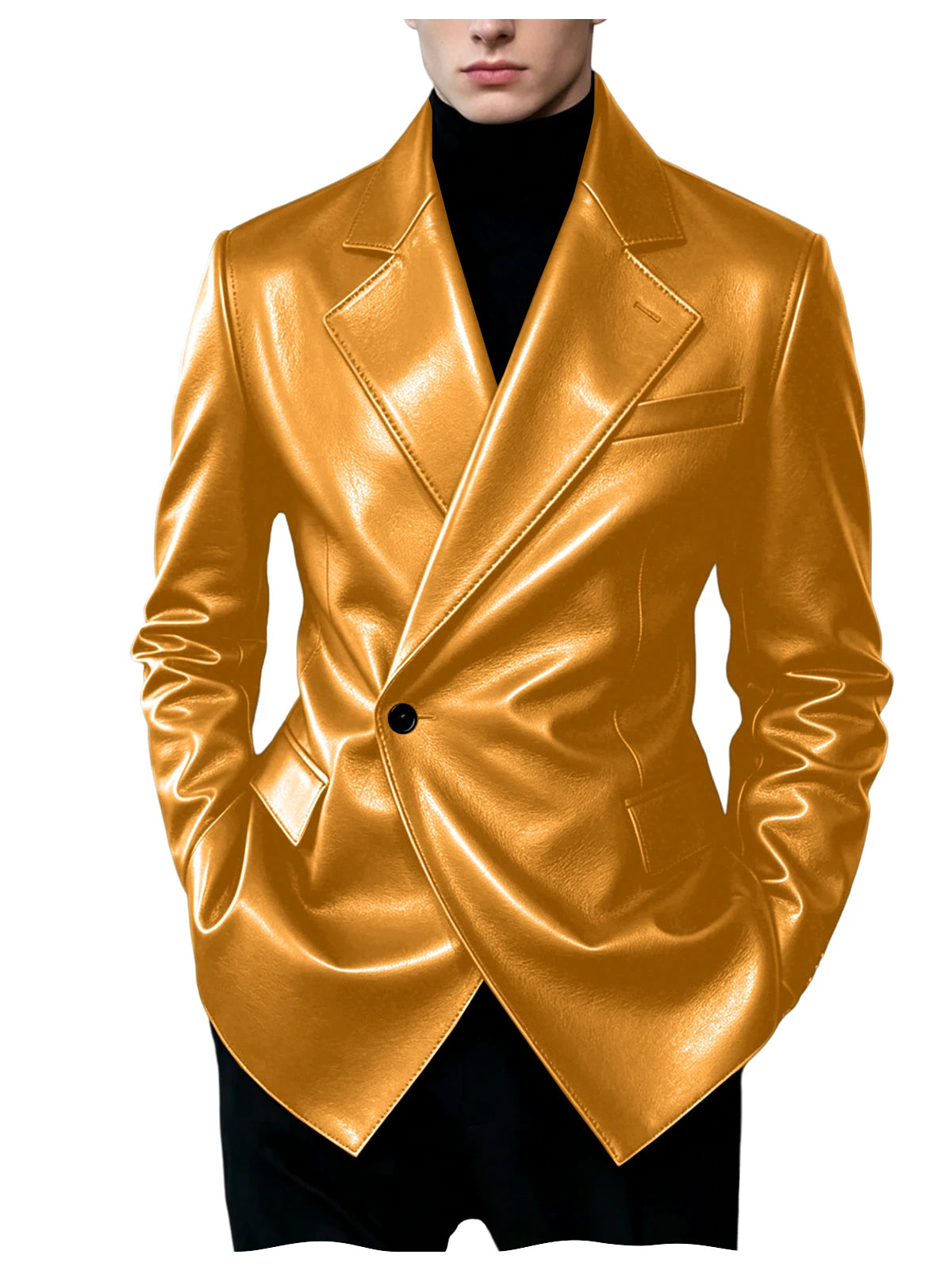 Blazer homme en similicuir, coupe ajustée – CLEVI Paris
