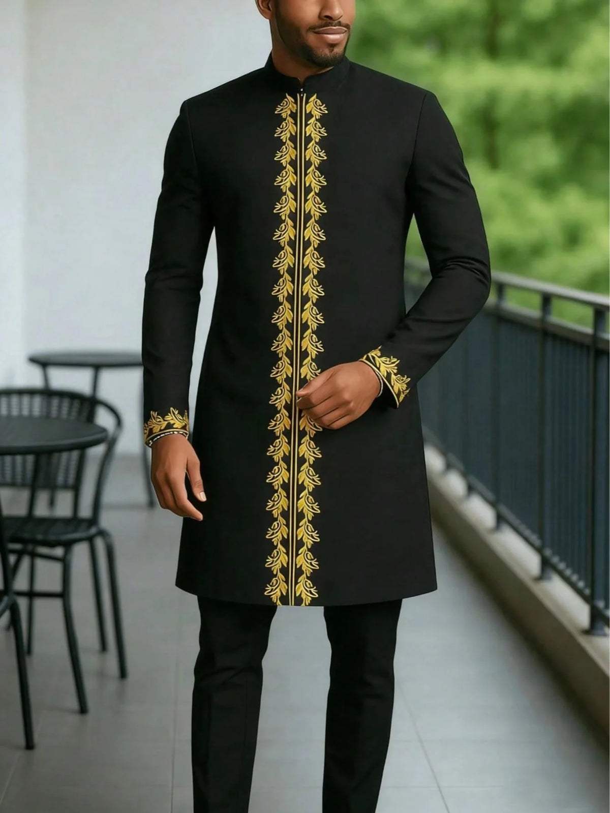 Ensemble 2 Pièces Homme Style Africain Broderie Tuxedo – CLEVI Paris