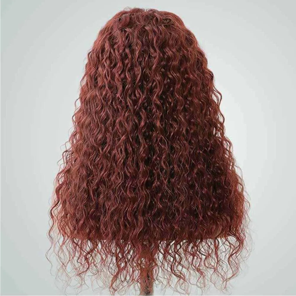Perruque Lace Frontal Water Wave Brun Roux Cheveux Brésiliens Remy | HD Lace 13x4 & 13x6 | Densité 180%-200% | 16-36 Pouces – CLEVI Paris