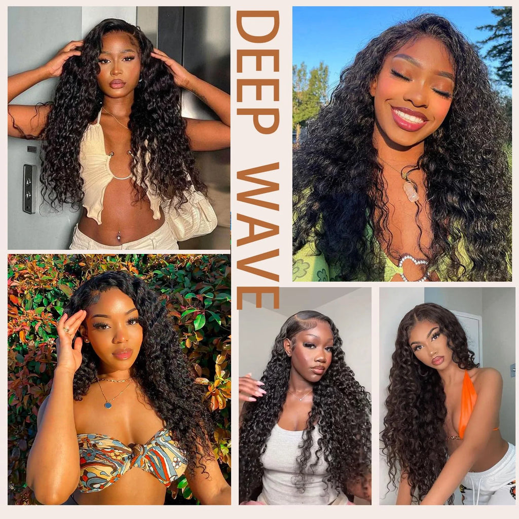 Perruque BOB Deep Wave Lace Front 13x4 HD Glueless Cheveux Humains 6-18 Pouces – CLEVI Paris
