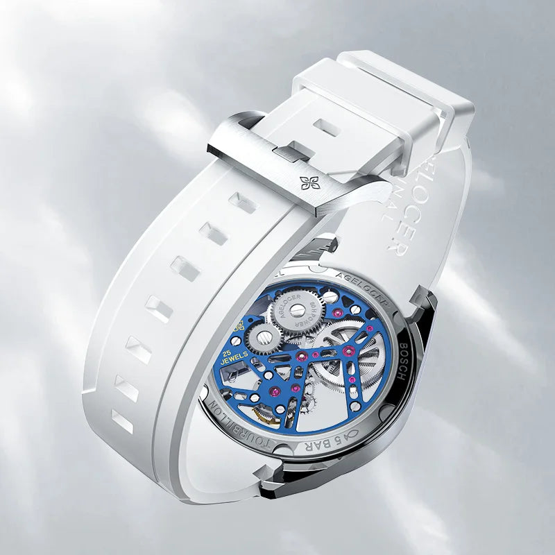 Montre Homme Flying Tourbillon Squelette Lunette Céramique 80h Agelocer Cal.A9001 Prix EID – CLEVI Paris
