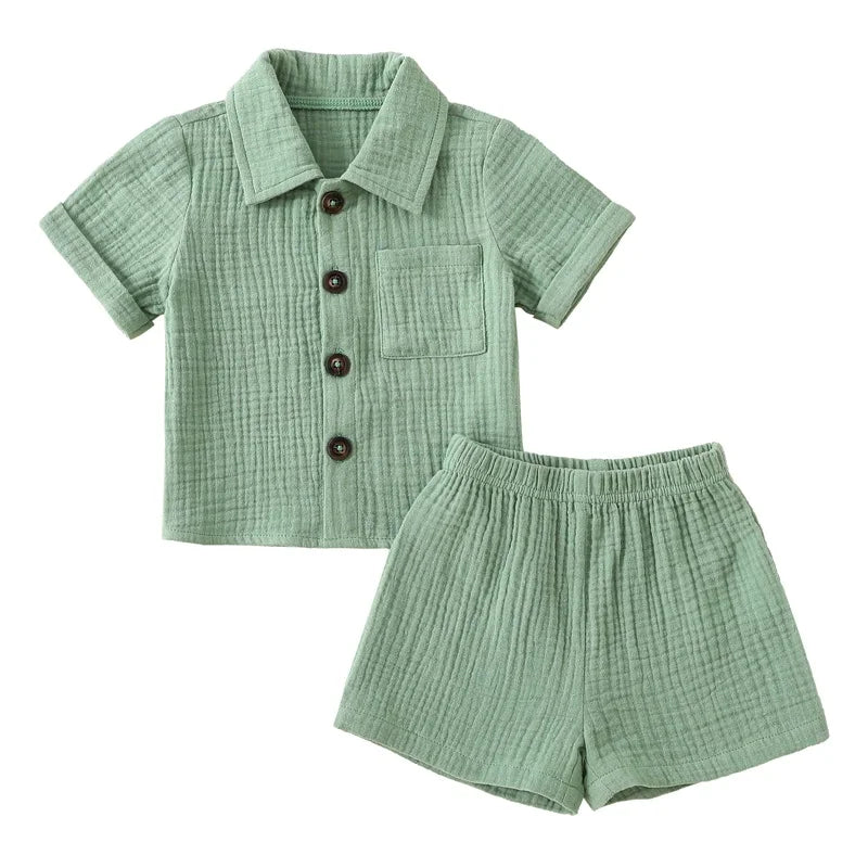 Ensemble bébé haut et short en coton mélangé – CLEVI Paris
