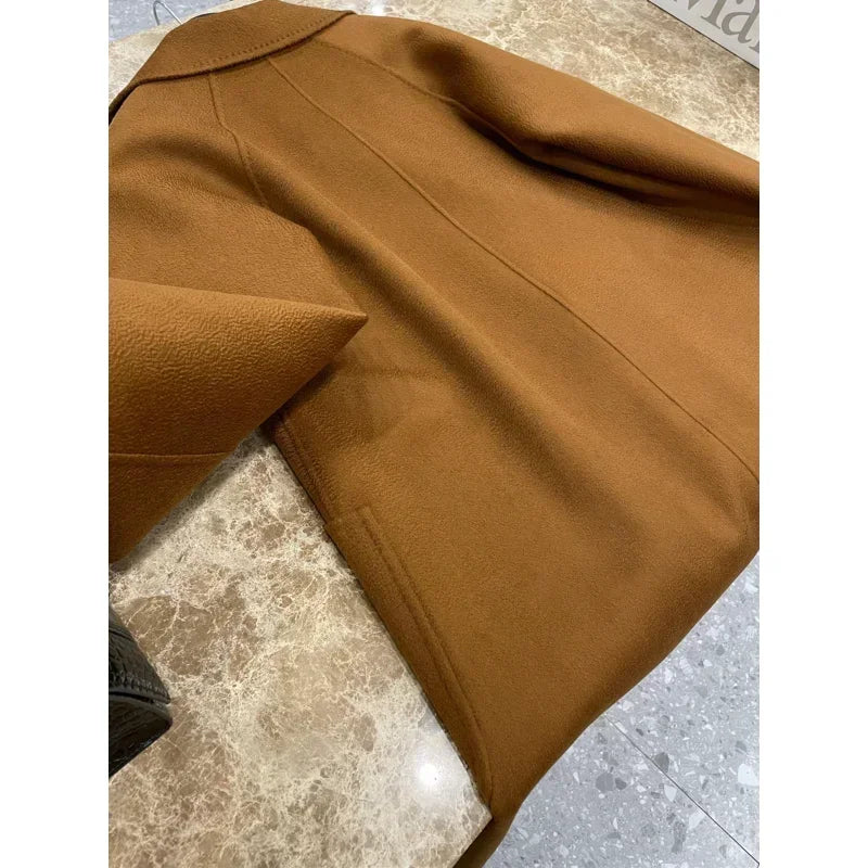 Manteau long femme 100 % cachemire ceinturé – CLEVI Paris