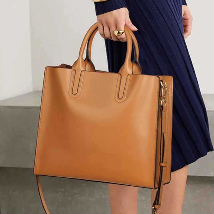 Sac à Main Femme Cuir Véritable Fourre-Tout Luxe 2 Tailles – CLEVI Paris
