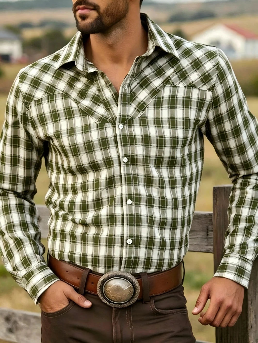 Chemise homme à carreaux manches longues – CLEVI Paris