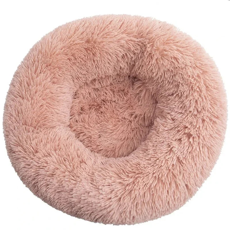 Panier rond chien et chat en peluche 40–90 cm – CLEVI Paris