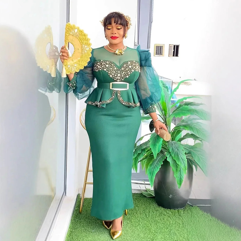 Robe longue africaine de soirée – CLEVI Paris