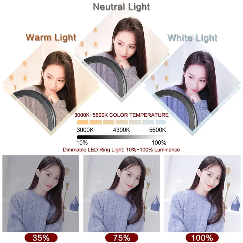 Anneau LED RGB SH 10, 12 ou 14 pouces – CLEVI Paris