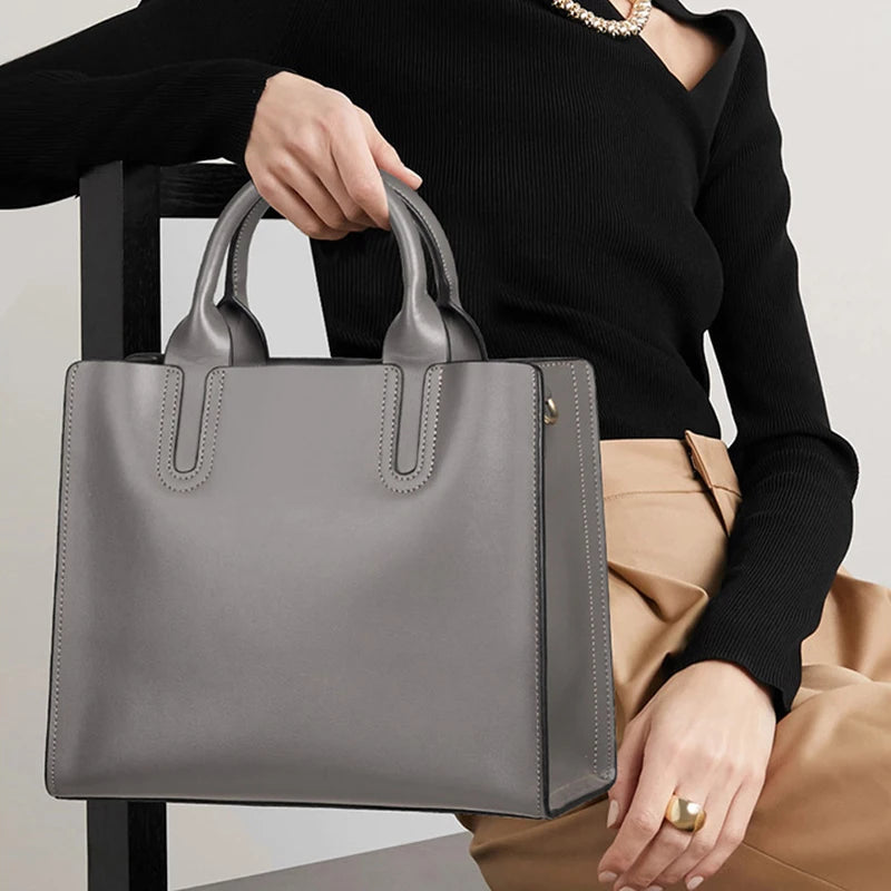Sac à Main Femme Cuir Véritable Fourre-Tout Luxe 2 Tailles – CLEVI Paris