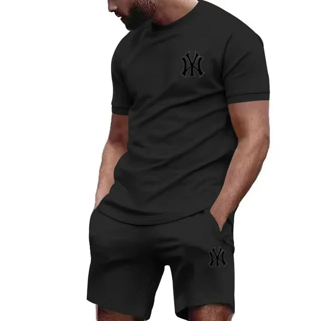 Ensemble 2 Pièces Homme T-shirt + Short Sport Été 2026 Running & Fitness – 12 Coloris, S à 4XL – CLEVI Paris