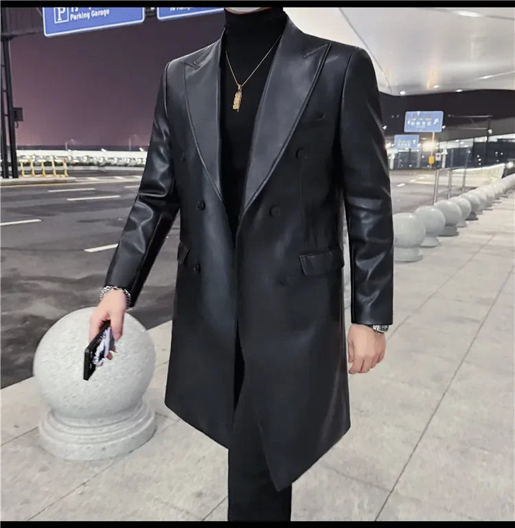 Blazer homme noir à double boutonnage – CLEVI Paris