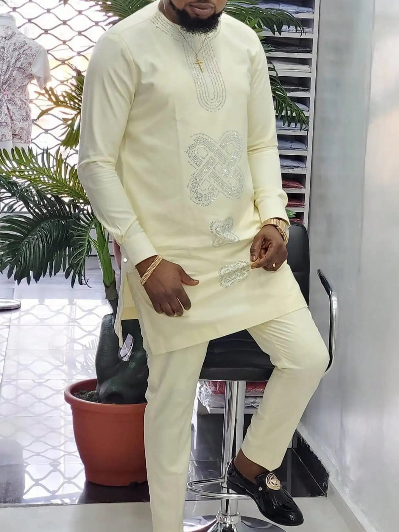 Ensemble 2 Pièces Style Africain Homme – CLEVI Paris