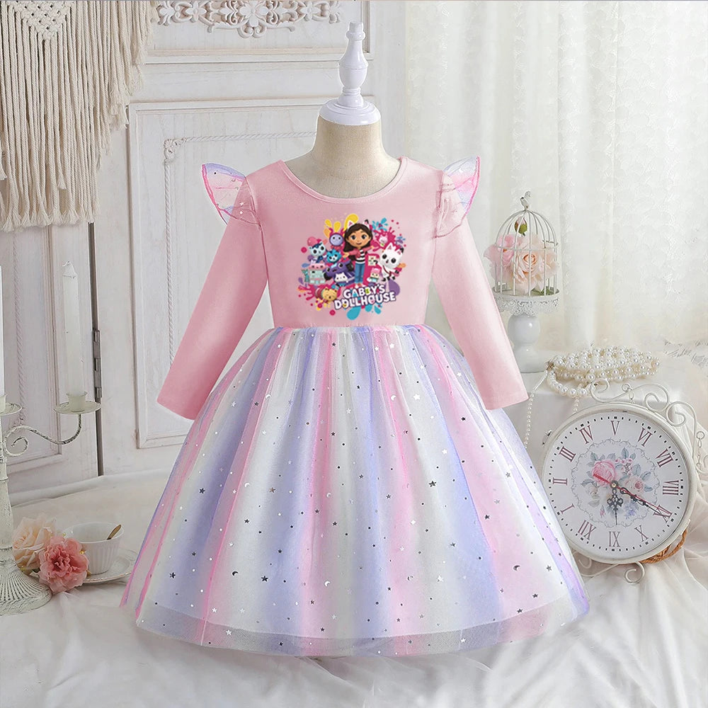 Robe fille évasée en coton et élasthanne – CLEVI Paris