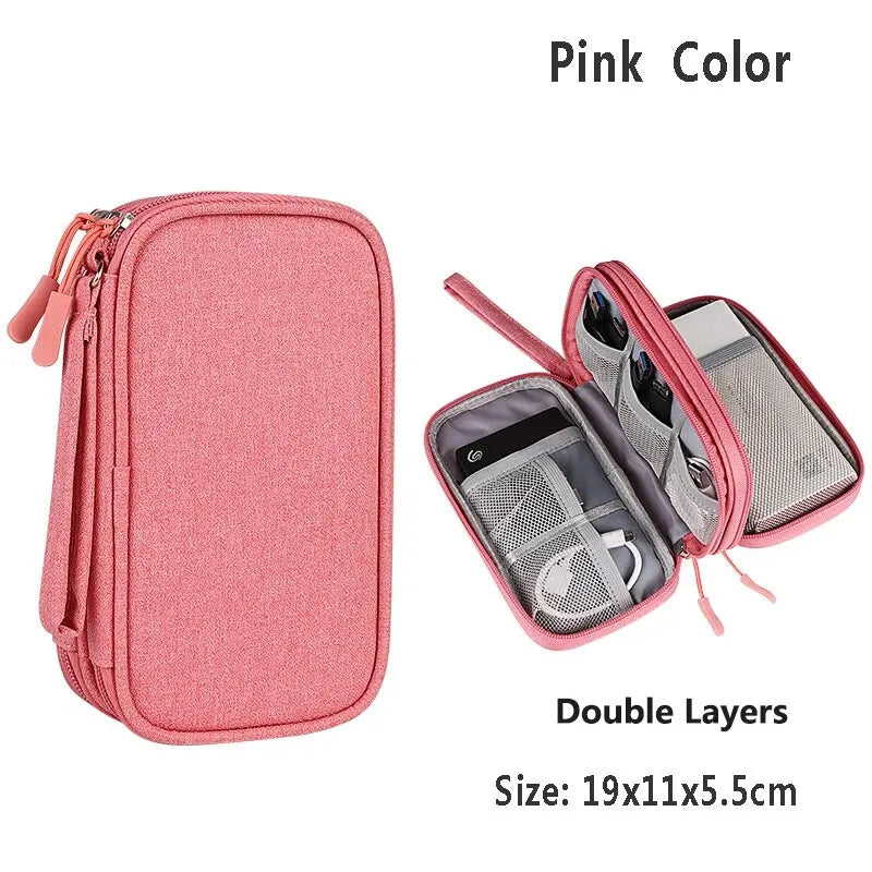 Pochette Organisateur Câbles Voyage Nylon Imperméable 1 ou 2 Couches – CLEVI Paris