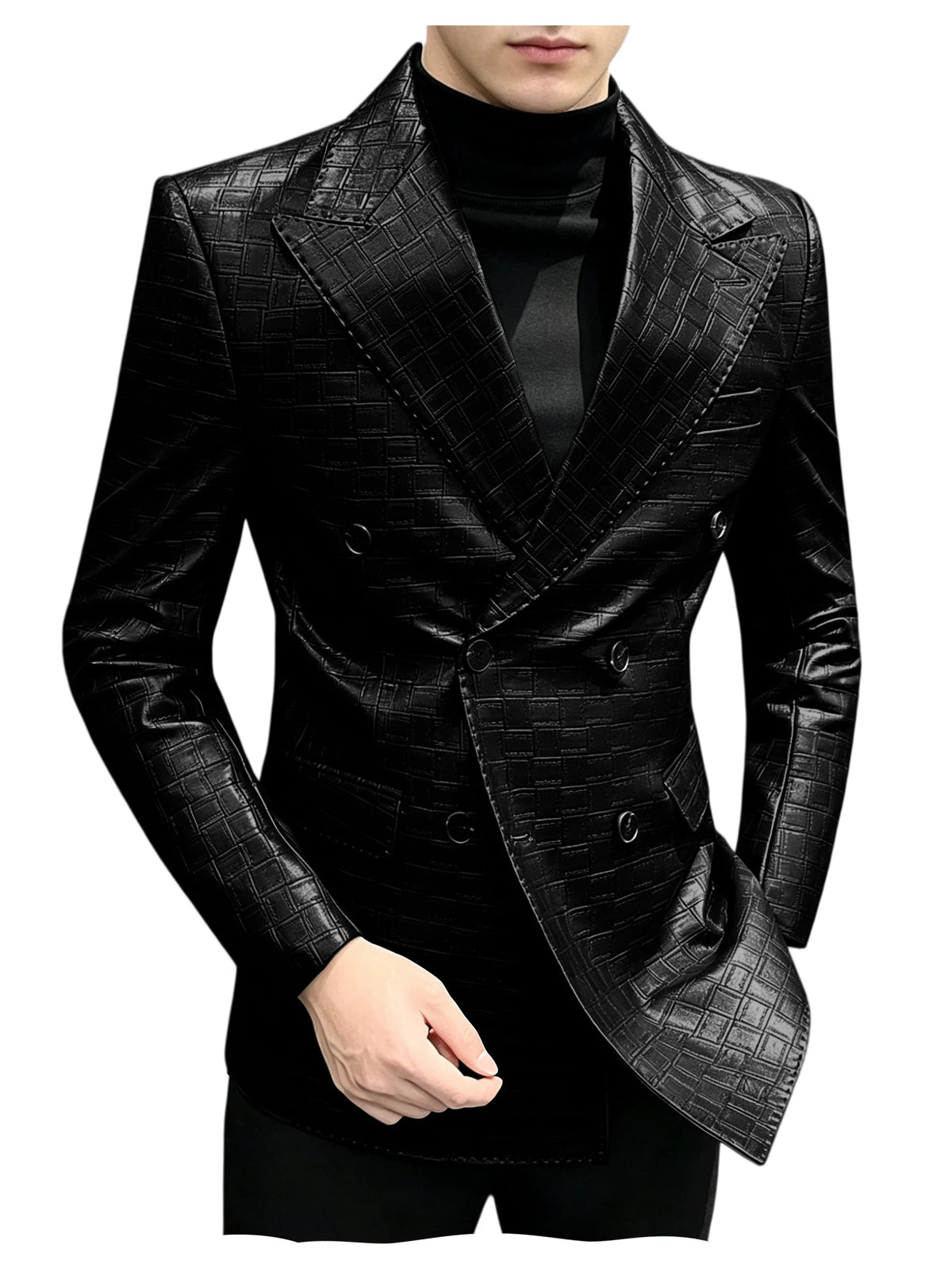 Blazer similicuir homme effet croco – CLEVI Paris