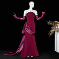 Robe de gala bustier perlée avec gants – CLEVI Paris